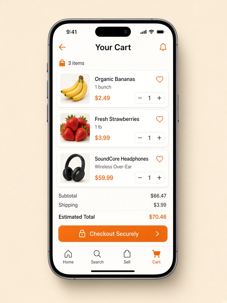 Cart screen